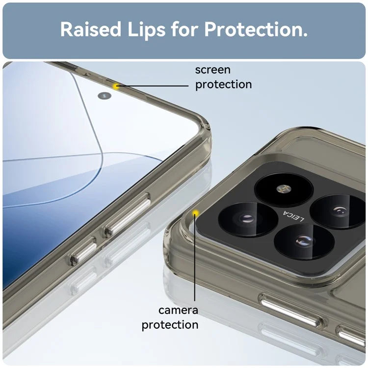 For Xiaomi 14 Pro Case Candy Series Clear TPU Drop Protection Cell Phone Cover Grey