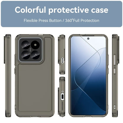 For Xiaomi 14 Pro Case Candy Series Clear TPU Drop Protection Cell Phone Cover Grey