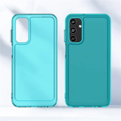 For Samsung Galaxy A15 4G / 5G Case Candy Series Transparent Cell Phone TPU Cover Blue
