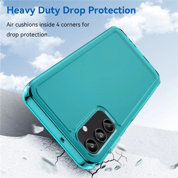 For Samsung Galaxy A15 4G / 5G Case Candy Series Transparent Cell Phone TPU Cover Blue