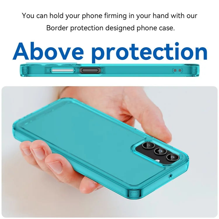 For Samsung Galaxy A15 4G / 5G Case Candy Series Transparent Cell Phone TPU Cover Blue