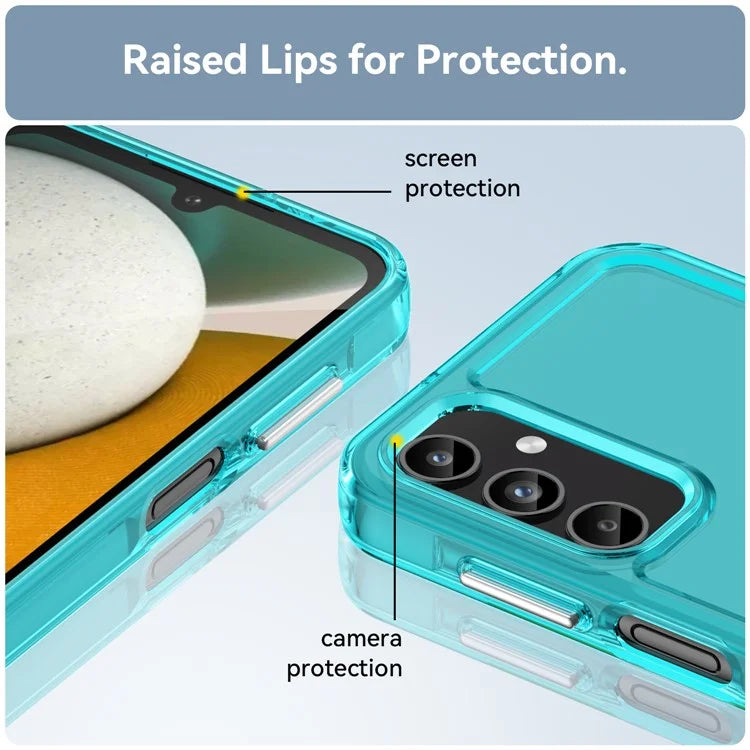For Samsung Galaxy A15 4G / 5G Case Candy Series Transparent Cell Phone TPU Cover Blue