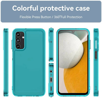For Samsung Galaxy A15 4G / 5G Case Candy Series Transparent Cell Phone TPU Cover Blue