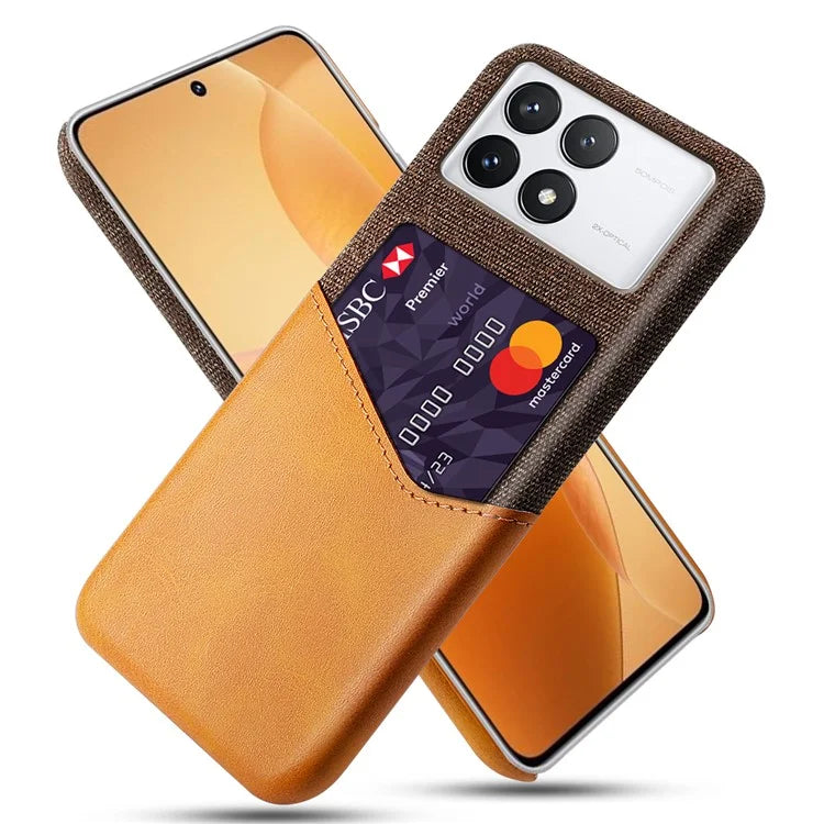For Xiaomi Redmi K70E 5G / Poco X6 Pro 5G Case Card Slot Cloth Texture Leather Coated PC Cover