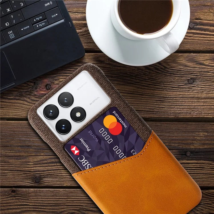 For Xiaomi Redmi K70E 5G / Poco X6 Pro 5G Case Card Slot Cloth Texture Leather Coated PC Cover