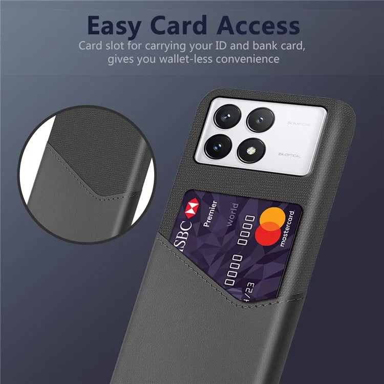 For Xiaomi Redmi K70E 5G / Poco X6 Pro 5G Case Card Slot Cloth Texture Leather Coated PC Cover