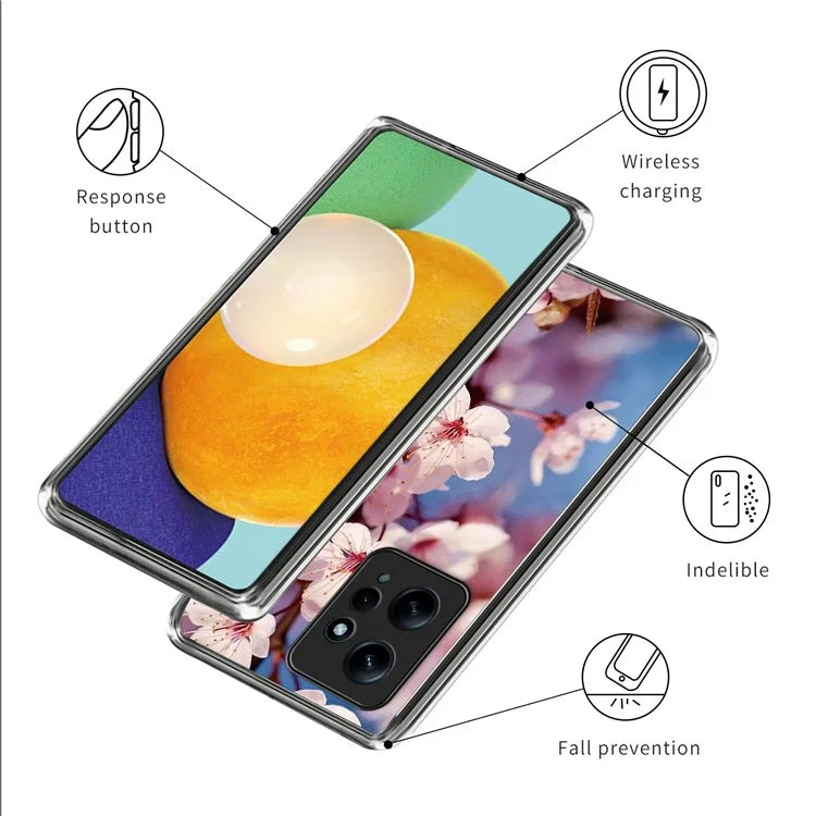 For Xiaomi Redmi Note 12 4G Case Soft TPU IMD Pattern Printing Phone Shell