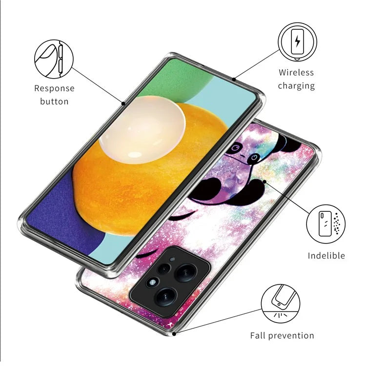 For Xiaomi Redmi Note 12 4G Case Soft TPU IMD Pattern Printing Phone Shell