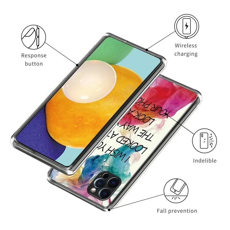 For iPhone 15 Pro Max Case Ultra Thin TPU Phone Shell with Pattern Printing