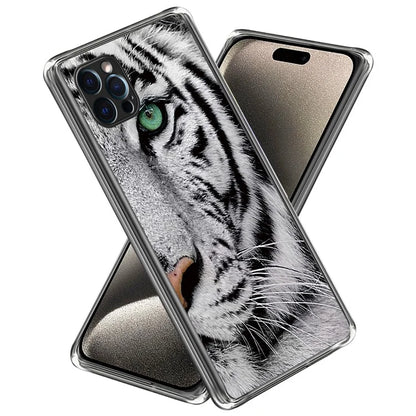 For iPhone 15 Pro Max Case Ultra Thin TPU Phone Shell with Pattern Printing Head