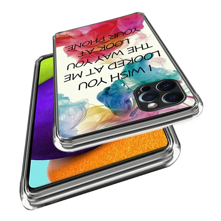 For iPhone 15 Pro Cell Phone Case Slim-Fit TPU Back Shell with Pattern Printing