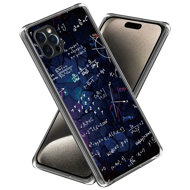 For iPhone 15 Pro Cell Phone Case Slim-Fit TPU Back Shell with Pattern Printing