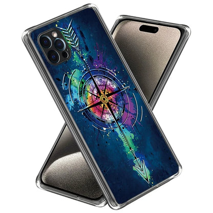 For iPhone 15 Pro Cell Phone Case Slim-Fit TPU Back Shell with Pattern Printing