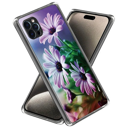 For iPhone 15 Pro Cell Phone Case Slim-Fit TPU Back Shell with Pattern Printing