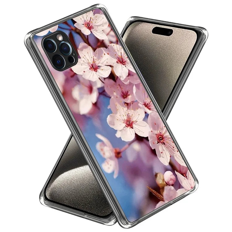 For iPhone 15 Pro Cell Phone Case Slim-Fit TPU Back Shell with Pattern Printing