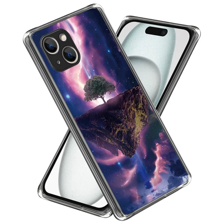 For iPhone 15 Case Drop-proof TPU Pattern Printing Phone Guard Cover