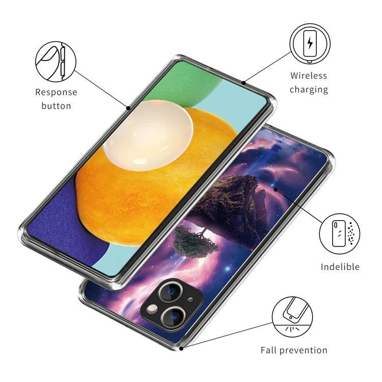 For iPhone 15 Case Drop-proof TPU Pattern Printing Phone Guard Cover