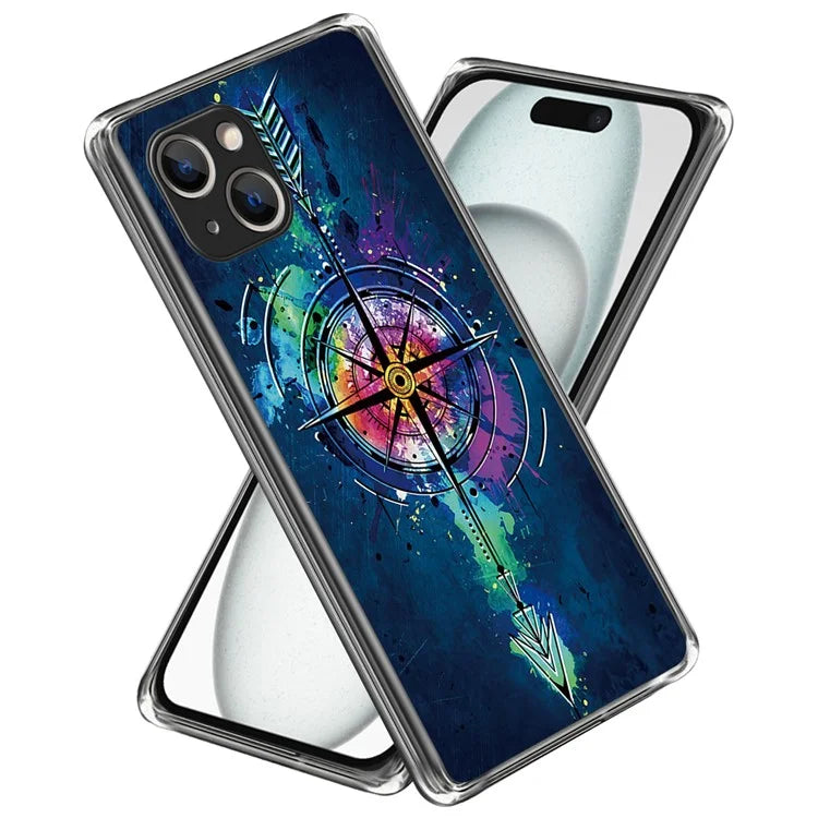 For iPhone 15 Case Drop-proof TPU Pattern Printing Phone Guard Cover