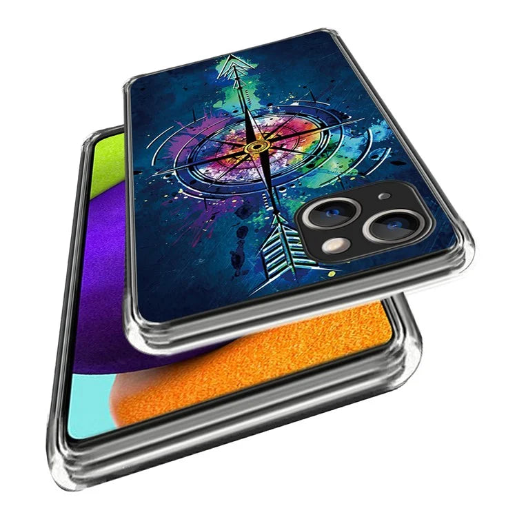 For iPhone 15 Case Drop-proof TPU Pattern Printing Phone Guard Cover