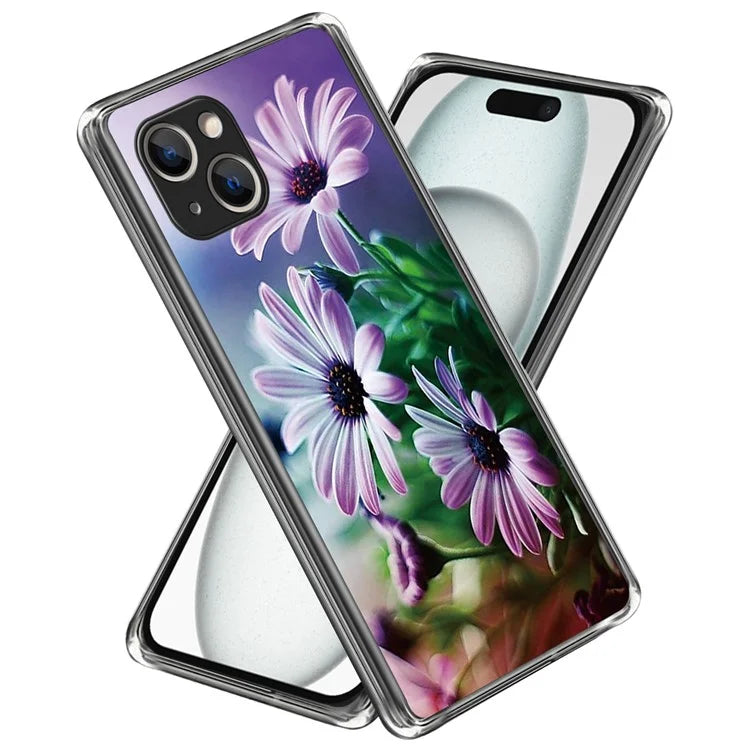 For iPhone 15 Case Drop-proof TPU Pattern Printing Phone Guard Cover