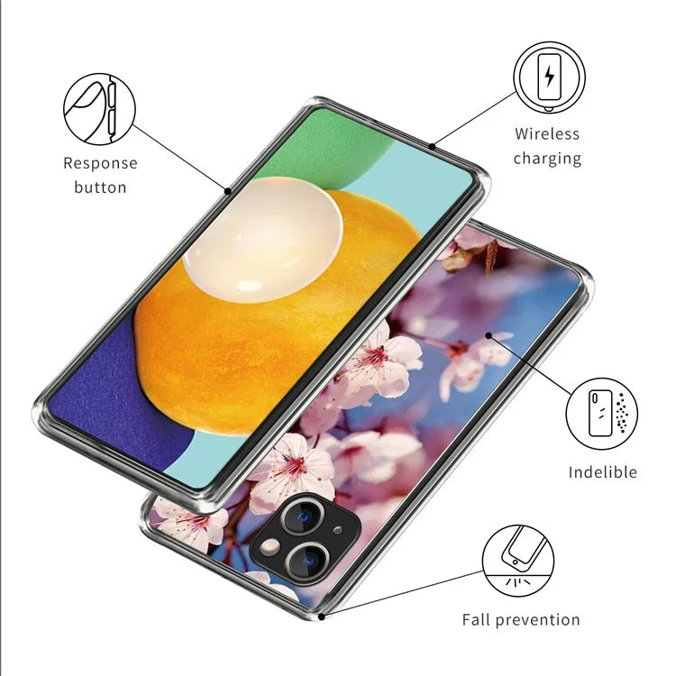 For iPhone 15 Case Drop-proof TPU Pattern Printing Phone Guard Cover