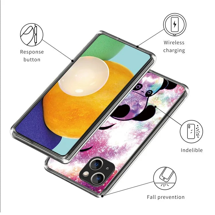 For iPhone 15 Case Drop-proof TPU Pattern Printing Phone Guard Cover