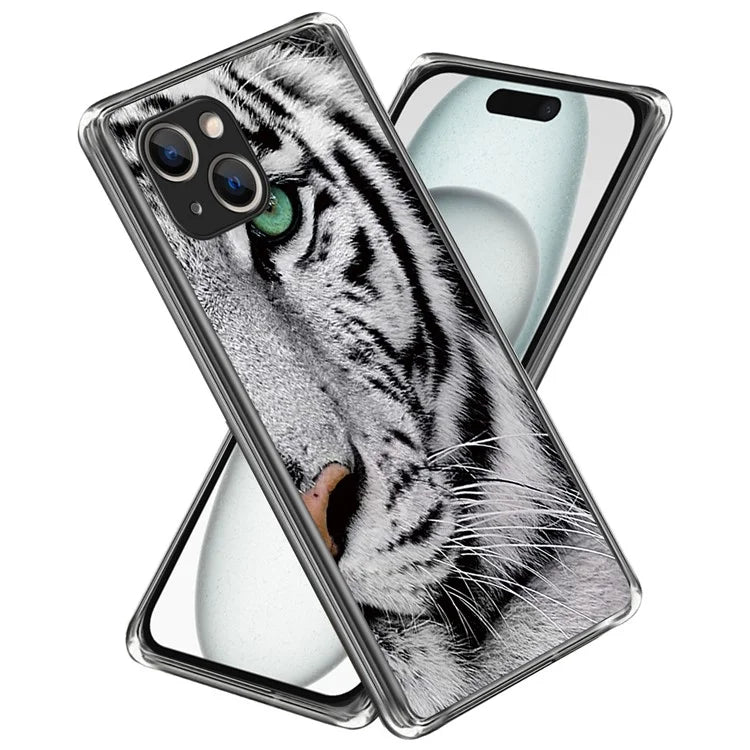 For iPhone 15 Case Drop-proof TPU Pattern Printing Phone Guard Cover Head