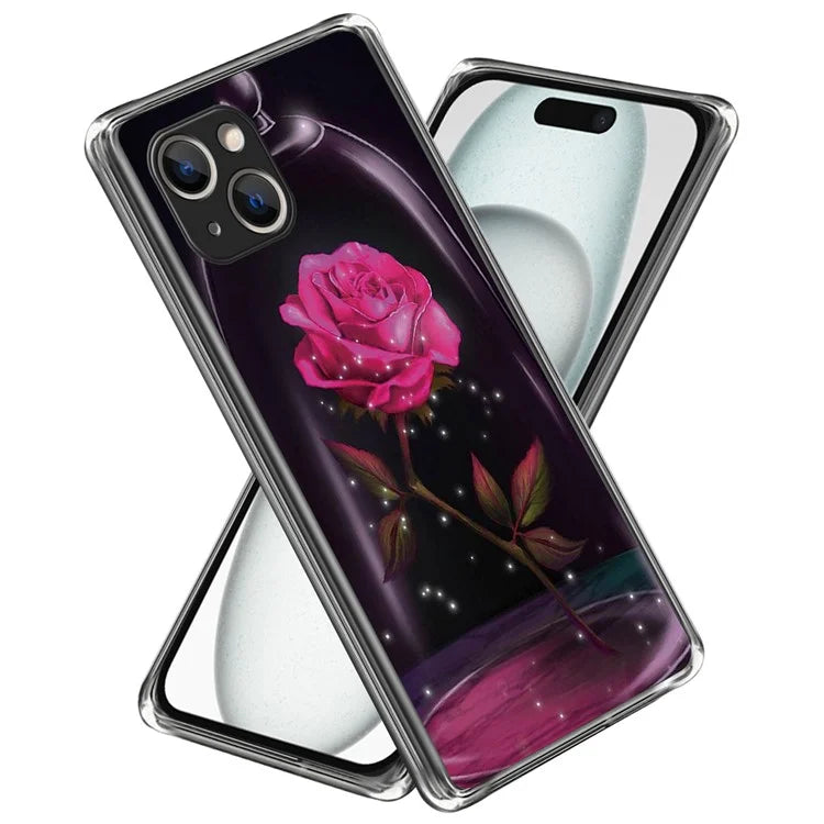 For iPhone 15 Case Drop-proof TPU Pattern Printing Phone Guard Cover