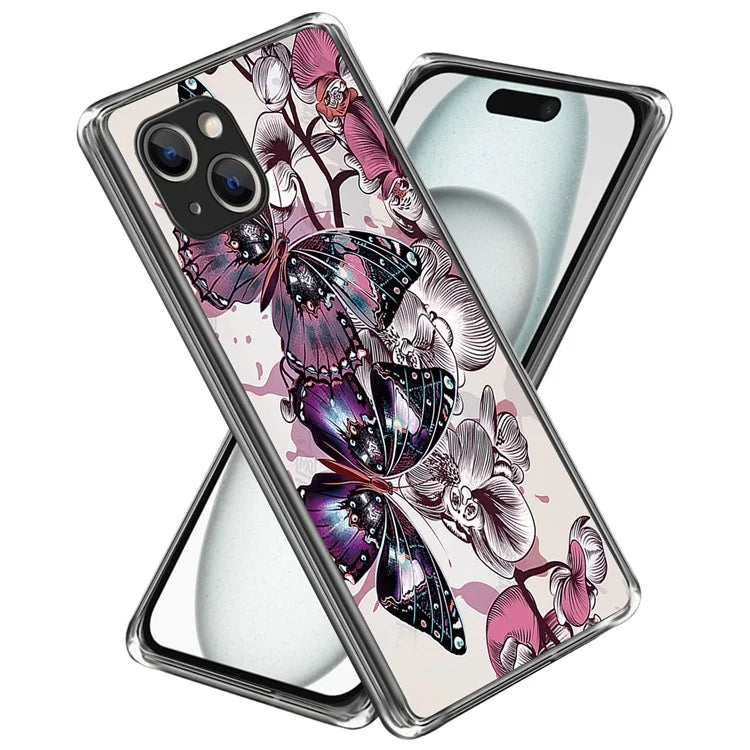 For iPhone 15 Case Drop-proof TPU Pattern Printing Phone Guard Cover