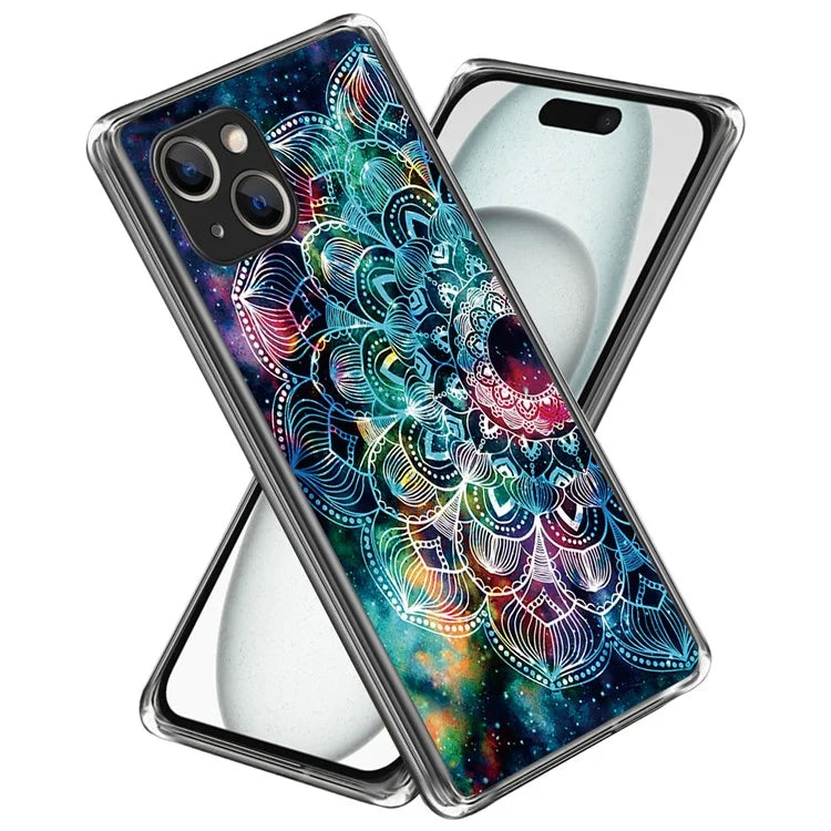 For iPhone 15 Plus TPU Case Anti-scratch Pattern Printing Phone Back Protector