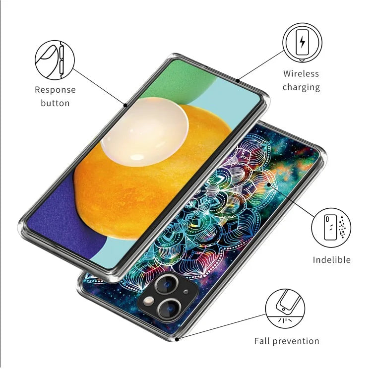 For iPhone 15 Plus TPU Case Anti-scratch Pattern Printing Phone Back Protector