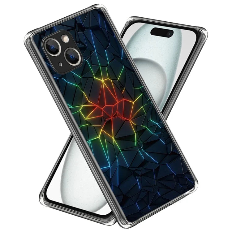 For iPhone 15 Plus TPU Case Anti-scratch Pattern Printing Phone Back Protector