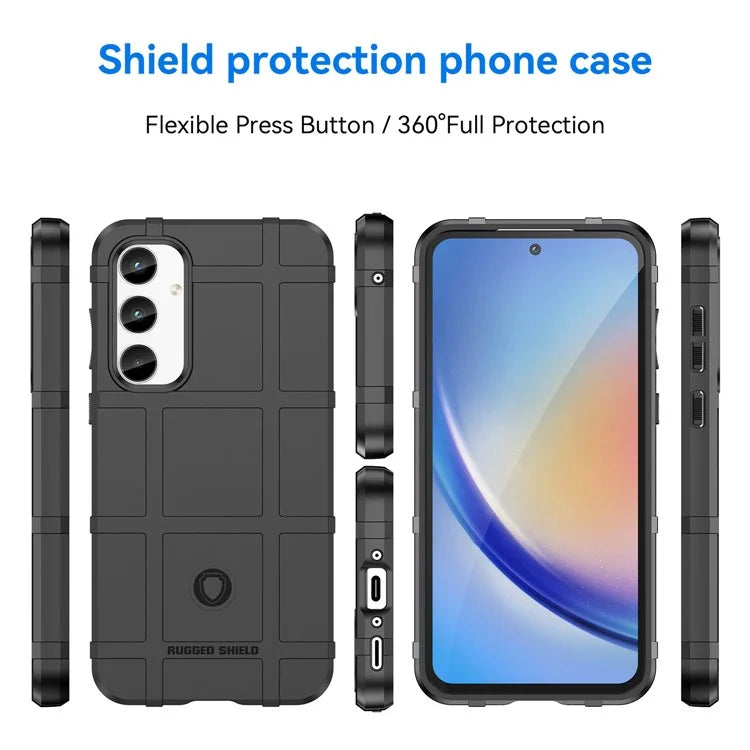 For Samsung Galaxy A35 5G TPU Phone Case Shockproof Cell Phone Cover with Square Grid Texture