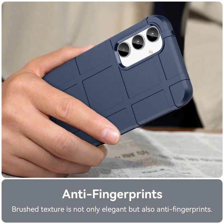 For Samsung Galaxy A35 5G TPU Phone Case Shockproof Cell Phone Cover with Square Grid Texture
