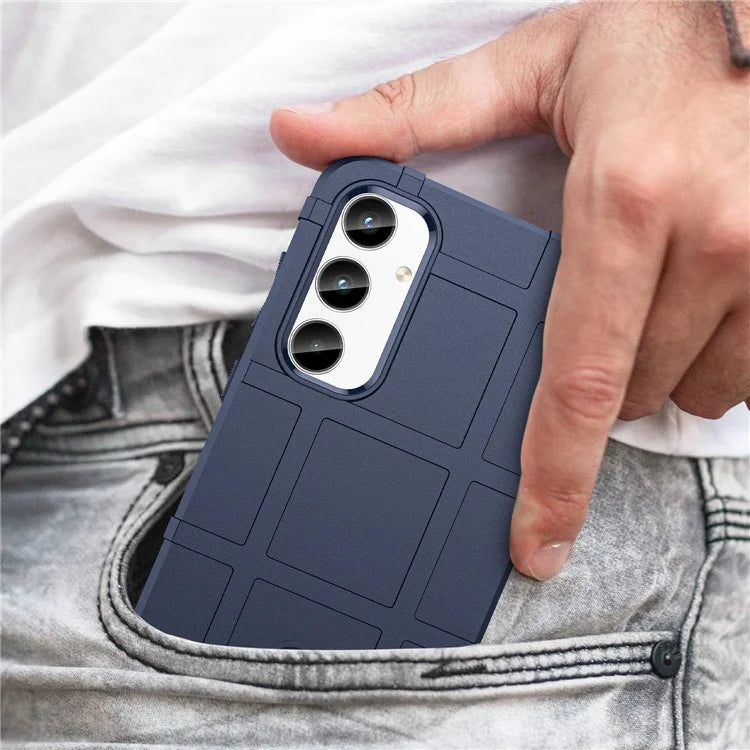 For Samsung Galaxy A35 5G TPU Phone Case Shockproof Cell Phone Cover with Square Grid Texture