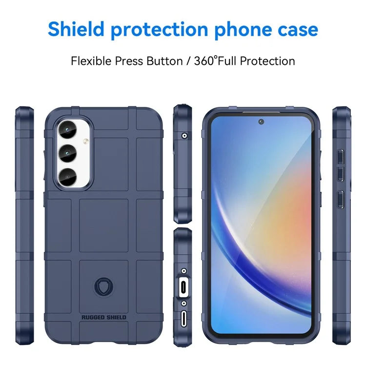 For Samsung Galaxy A35 5G TPU Phone Case Shockproof Cell Phone Cover with Square Grid Texture