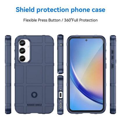 For Samsung Galaxy A35 5G TPU Phone Case Shockproof Cell Phone Cover with Square Grid Texture