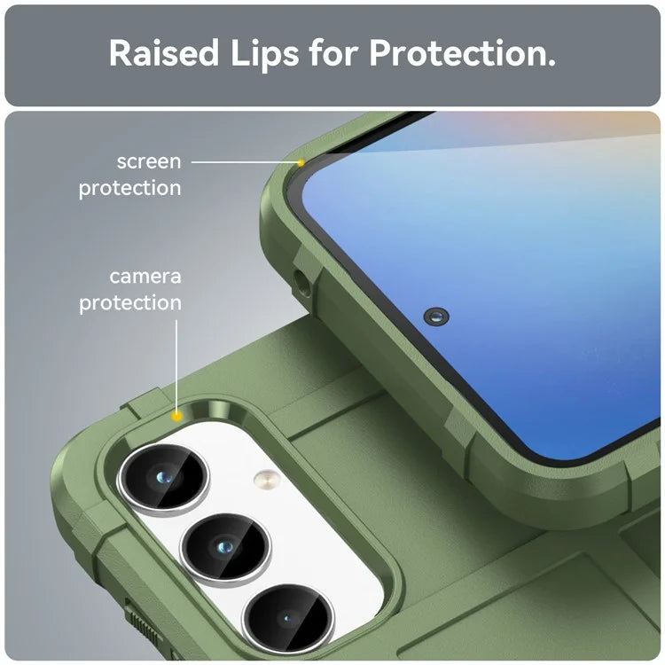 For Samsung Galaxy A35 5G TPU Phone Case Shockproof Cell Phone Cover with Square Grid Texture