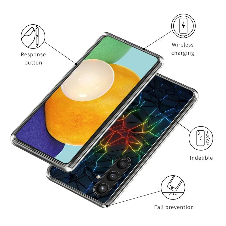 For Samsung Galaxy S24 Phone Case Thin Flexible TPU Back Cover IMD Pattern