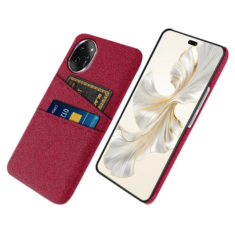 For Honor 100 Pro 5G Phone Case Card Slots Cloth Texture Hard PC Cover