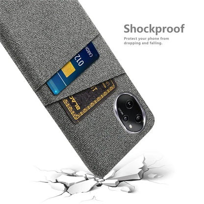 For Honor 100 Pro 5G Phone Case Card Slots Cloth Texture Hard PC Cover