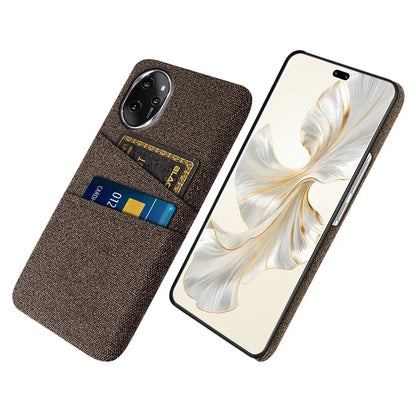 For Honor 100 Pro 5G Phone Case Card Slots Cloth Texture Hard PC Cover