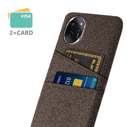 For Honor 100 Pro 5G Phone Case Card Slots Cloth Texture Hard PC Cover