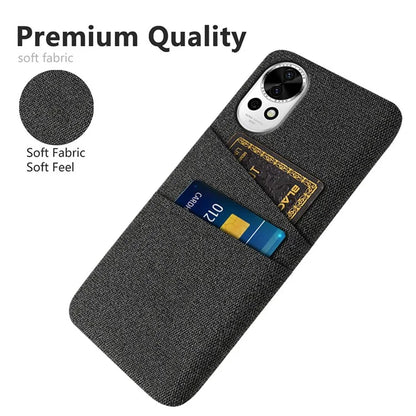For Huawei nova 12 5G Cloth Texture Hard PC Phone Case with Dual Card Slots