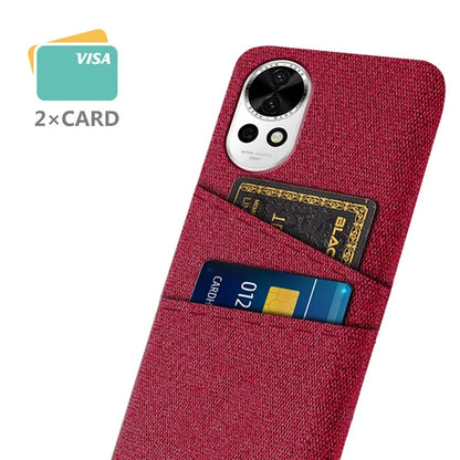 For Huawei nova 12 5G Cloth Texture Hard PC Phone Case with Dual Card Slots