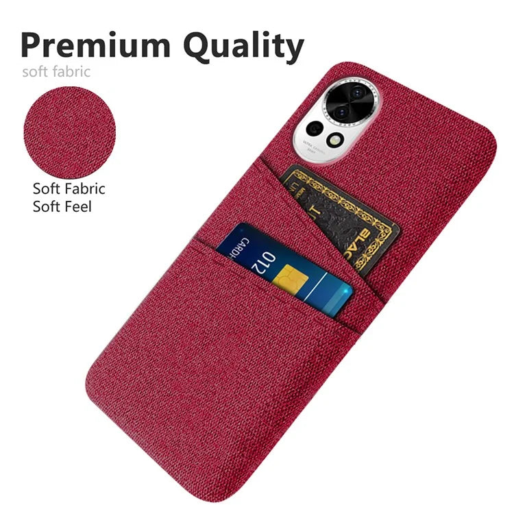 For Huawei nova 12 5G Cloth Texture Hard PC Phone Case with Dual Card Slots