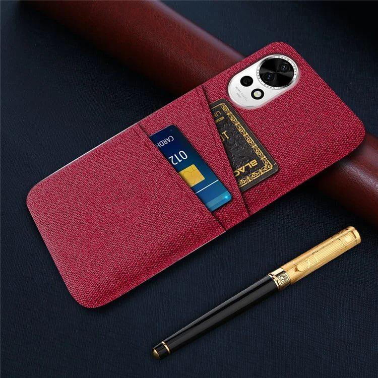For Huawei nova 12 5G Cloth Texture Hard PC Phone Case with Dual Card Slots