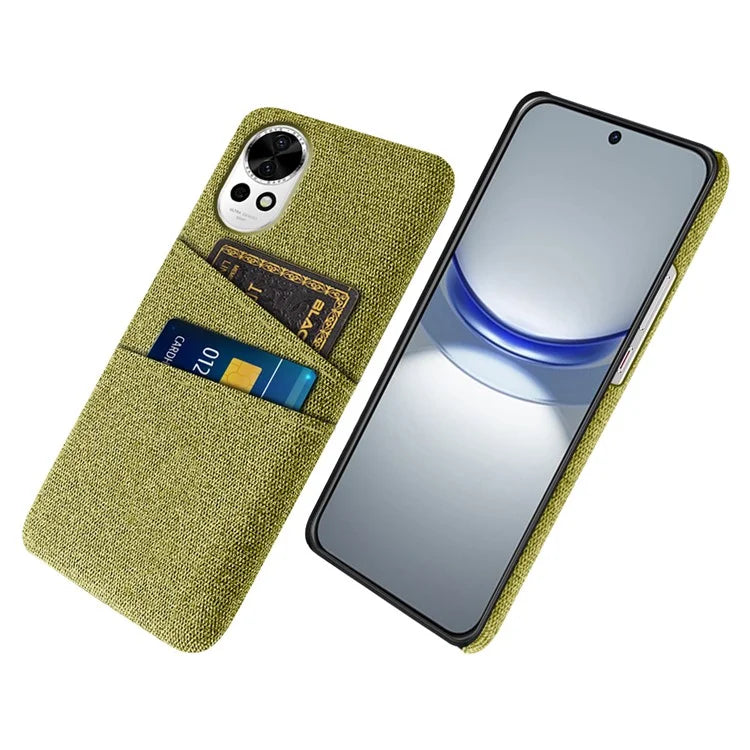 For Huawei nova 12 5G Cloth Texture Hard PC Phone Case with Dual Card Slots