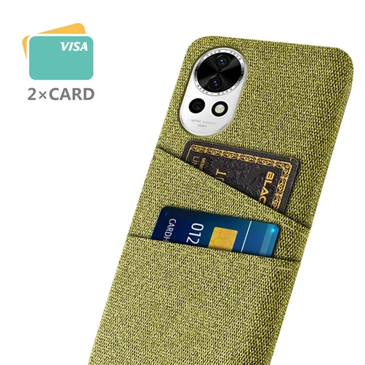For Huawei nova 12 5G Cloth Texture Hard PC Phone Case with Dual Card Slots