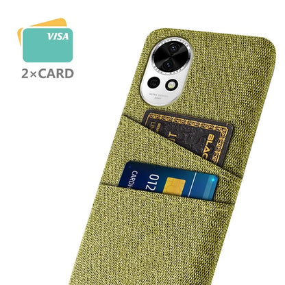 For Huawei nova 12 5G Cloth Texture Hard PC Phone Case with Dual Card Slots